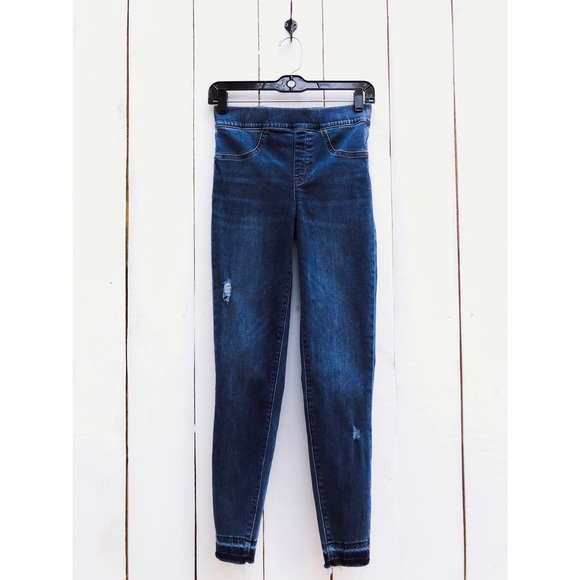 Spanx Distressed High Waist Ankle Denim Leggings S - Picture 9 of 14